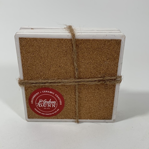 ✅P. Graham Dunn Absorbent ceramic coasters Set of 4 - Picture 3 of 3